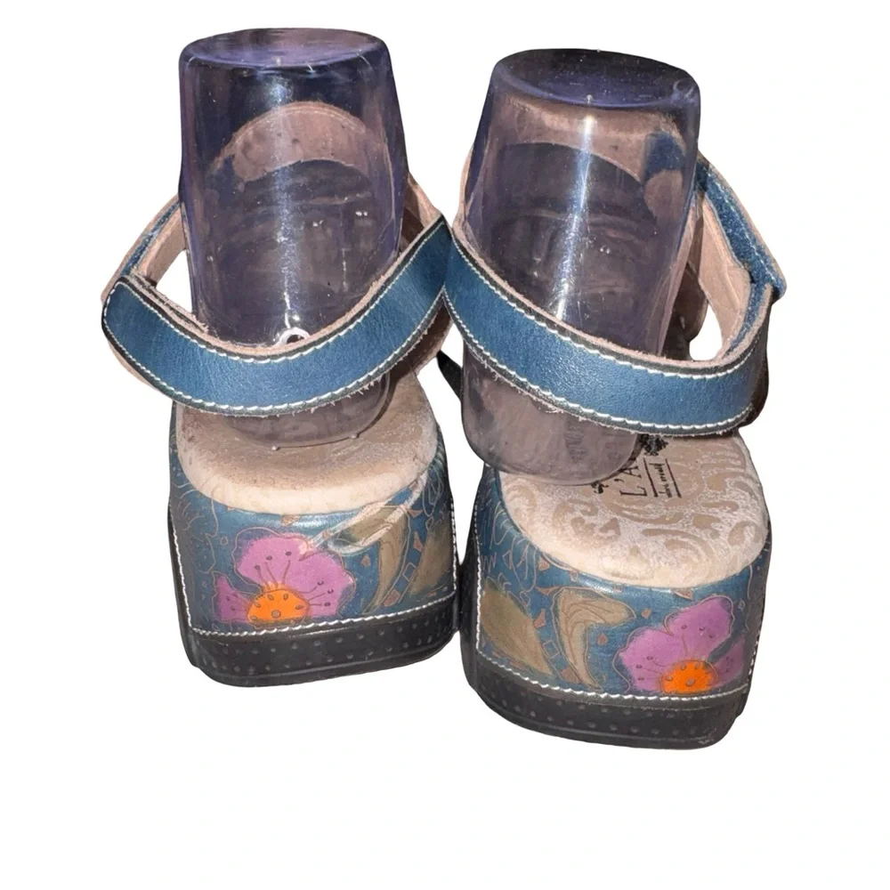 Spring Step L’Artiste Cattlina Leather Sandals Floral Women’s EU 41‎ US 10–10.5